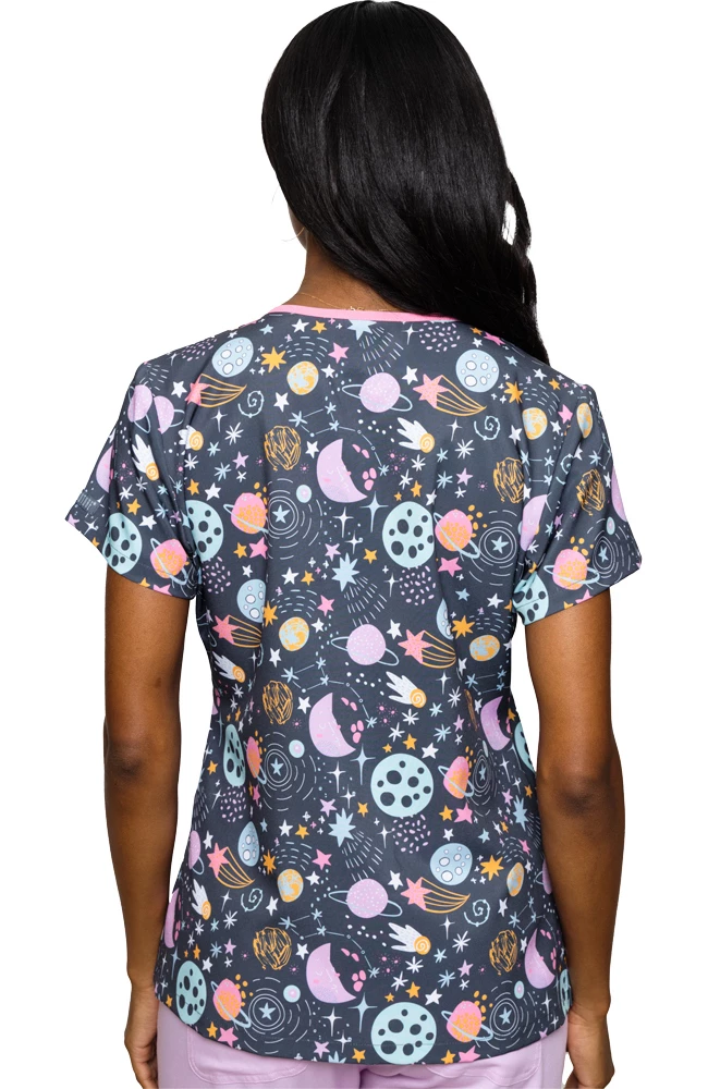Med Couture Women's Vicky Cosmic Cuteness Print Scrub Top 4 Med Couture Women's Vicky Cosmic Cuteness Print Scrub Top - Image 2
