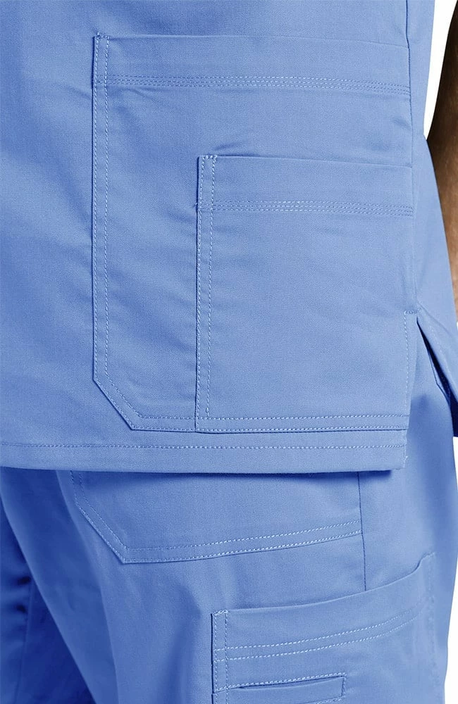 White Cross Clearance Men's V-Neck Yoke Solid Scrub Top 4 White Cross Clearance Men's V-Neck Yoke Solid Scrub Top - Image 2