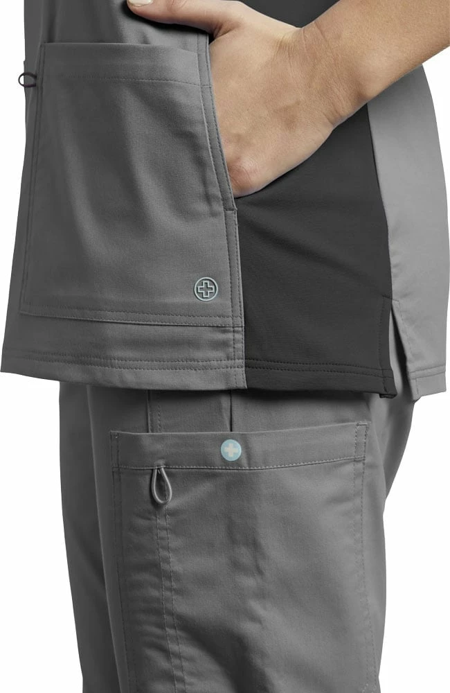 White Cross Women's Contrast Side Panel Solid Scrub Top 4 White Cross Women's Contrast Side Panel Solid Scrub Top - Image 2