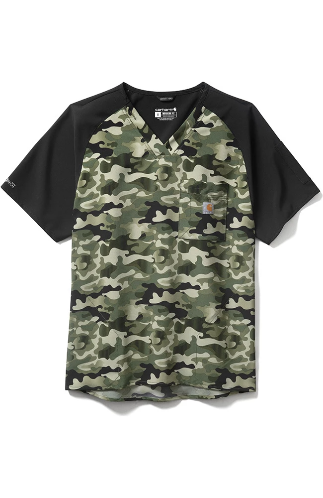 Carhartt Men's Ombre Camo Basil Print Scrub Top 4 Carhartt Men's Ombre Camo Basil Print Scrub Top - Image 2