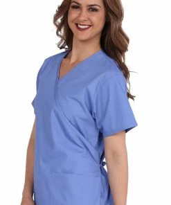 AllHeart Clearance Women's Mock Wrap Solid Scrub Top -Cherokee Shop 3 ah b2008 clearance 650