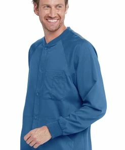 Grey's Anatomy Clearance Men's Snap Front Raglan Sleeve Solid Scrub Jacket -Cherokee Shop 3 bc 0406 clearance 650