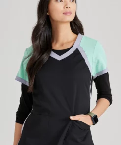 Grey's Anatomy Women's Tri-Color V-Neck Solid Scrub Top -Cherokee Shop 3 bc 41435 650