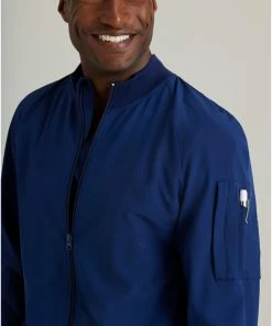 Barco One Men's Warm-Up Bomber Solid Scrub Jacket -Cherokee Shop 3 bc bow883 650