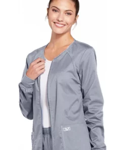 Cherokee Workwear Clearance Women's Warm Up Solid Scrub Jacket -Cherokee Shop 3 ck 4315 clearance 650