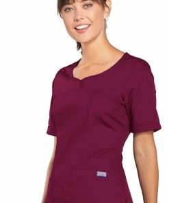 Cherokee Workwear Clearance Women's Novelty V-Neck Solid Scrub Top -Cherokee Shop 3 ck 4746 clearance 650