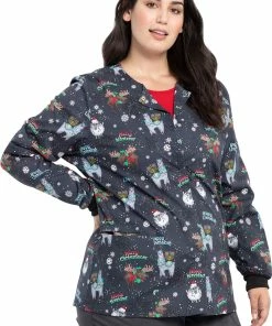 Cherokee Clearance Women's Merry Whatever Print Scrub Jacket 8 Cherokee Clearance Women's Merry Whatever Print Scrub Jacket -Cherokee Shop 3 ck ck301 printclearance 650 1