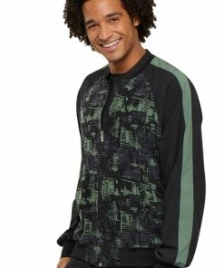 Cherokee Clearance Men's Zip Front Abstract Print Scrub Jacket -Cherokee Shop 3 ck ck311 printclearance 650