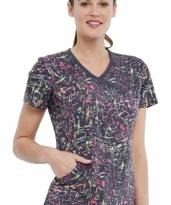 Cherokee Clearance Women's From Scratch Print Scrub Top -Cherokee Shop 3 ck ck608 printclearance 650 1