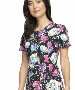 Cherokee Clearance Women's Painted Petals Print Scrub Top -Cherokee Shop 3 ck ck609 printclearance 650 1