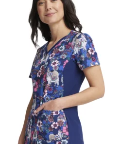 Cherokee Women's Happy Pals Print Scrub Top -Cherokee Shop 3 ck ck636 print 650 1