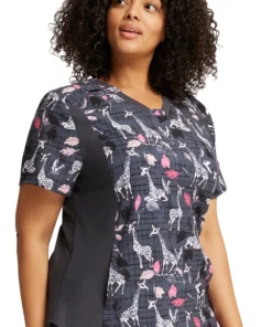 Cherokee Women's Giraffe-Ter My Love Print Scrub Top 9 Cherokee Women's Giraffe-Ter My Love Print Scrub Top -Cherokee Shop 3 ck ck641 print 650 1