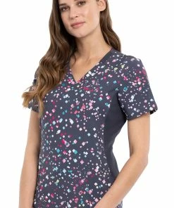 Cherokee Clearance Women's Speckled Spots Print Scrub Top -Cherokee Shop 3 ck ck642 printclearance 650