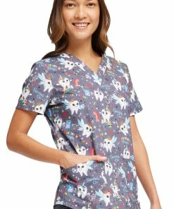 Cherokee Women's Toothicorn Magic Print Scrub Top 9 Cherokee Women's Toothicorn Magic Print Scrub Top -Cherokee Shop 3 ck ck652 print 650