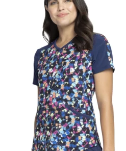 Cherokee Clearance Women's Tech Texture Print Scrub Top -Cherokee Shop 3 ck ck656 printclearance 650