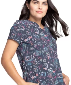 Cherokee Clearance Women's Tuckable Smart Stuff Print Scrub Top 8 Cherokee Clearance Women's Tuckable Smart Stuff Print Scrub Top -Cherokee Shop 3 ck ck664 printclearance 650
