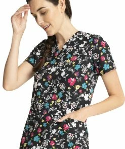 Cherokee Clearance Women's Scroll For It Print Scrub Top -Cherokee Shop 3 ck ck671 printclearance 650 1