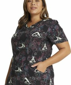 Cherokee Clearance Women's Dog Is My Zen Print Scrub Top -Cherokee Shop 3 ck ck678 printclearance 650 1