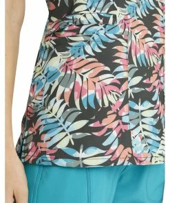 Cherokee Clearance Women's Mock Wrap Loving Tropic Print Scrub Top -Cherokee Shop 3 ck ck688 printclearance 650
