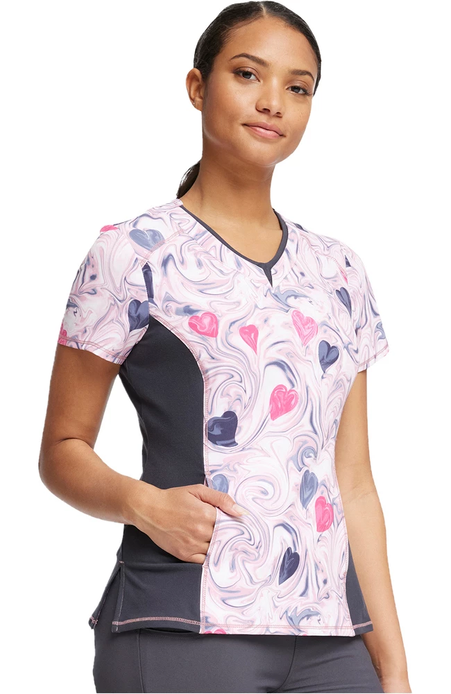 Cherokee Women's Loving Swirls Print Scrub Top 5 Cherokee Women's Loving Swirls Print Scrub Top - Image 3