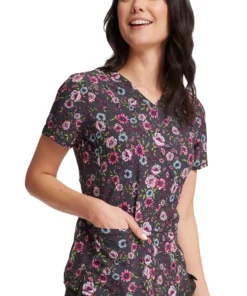 Cherokee Women's Romantic Garden Print Scrub Top -Cherokee Shop 3 ck ck703 print 650