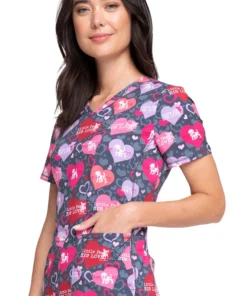 Cherokee Clearance Women's Dog Is Love Print Scrub Top -Cherokee Shop 3 ck ck703 printclearance 650