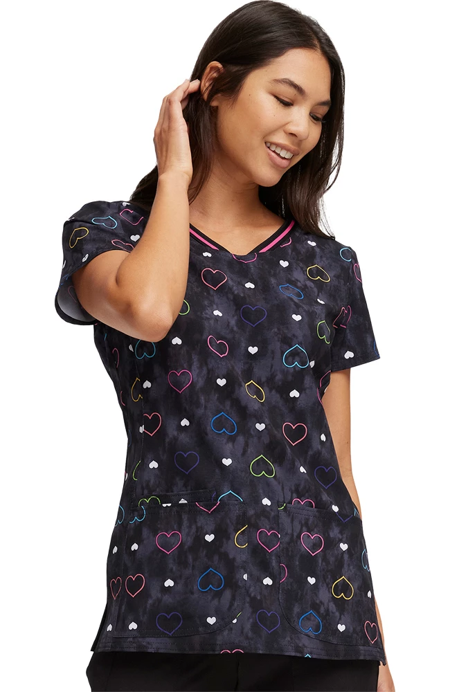 Heartsoul Women's Lovin Vibes Print Scrub Top 5 Heartsoul Women's Lovin Vibes Print Scrub Top - Image 3