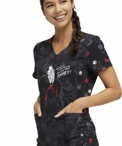 Heartsoul Women's Who Needs You Print Scrub Top 8 Heartsoul Women's Who Needs You Print Scrub Top -Cherokee Shop 3 ck hs794 print 650