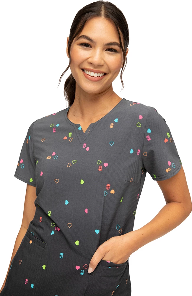 Heartsoul Clearance Women's Pineapple Pop Print Scrub Top 5 Heartsoul Clearance Women's Pineapple Pop Print Scrub Top - Image 3
