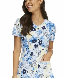 Heartsoul Clearance Women's Daisy Spirit Print Scrub Top -Cherokee Shop 3 ck hs878 printclearance 650