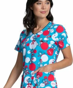 Cherokee Clearance Women's Spotting Trouble Print Scrub Top -Cherokee Shop 3 ck tf614 printclearance 650