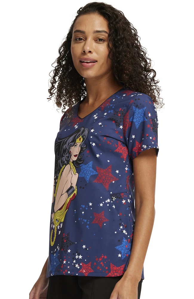 Cherokee Women's Hang With The Stars Print Scrub Top 5 Cherokee Women's Hang With The Stars Print Scrub Top - Image 3
