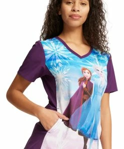 Cherokee Women's Sisters Print Scrub Top -Cherokee Shop 3 ck tf627 print 650 3