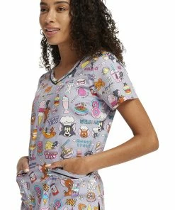 Cherokee Women's Yum Yum Yummy Print Scrub Top 8 Cherokee Women's Yum Yum Yummy Print Scrub Top -Cherokee Shop 3 ck tf633 print 650