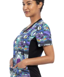 Cherokee Clearance Women's Midnight Pumpkin Print Scrub Top 8 Cherokee Clearance Women's Midnight Pumpkin Print Scrub Top -Cherokee Shop 3 ck tf636 printclearance 650