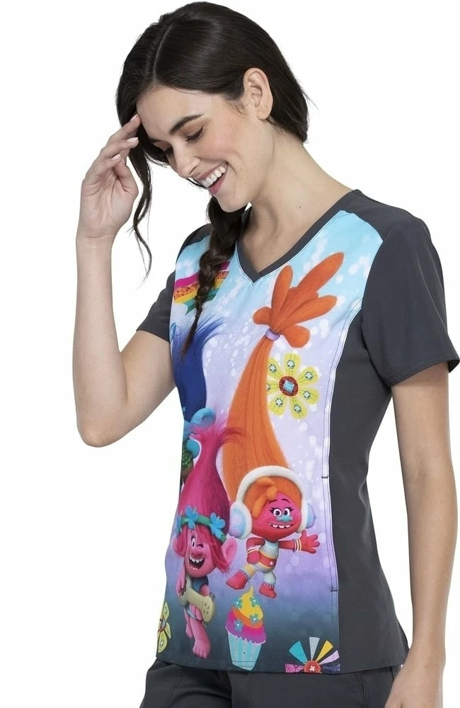 Cherokee Clearance Women's Musical Genius Print Scrub Top 5 Cherokee Clearance Women's Musical Genius Print Scrub Top - Image 3