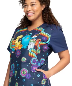 Cherokee Clearance Women's Coming Or Going Print Scrub Top -Cherokee Shop 3 ck tf639 printclearance 650