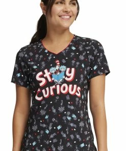 Cherokee Women's Inquiring Minds Print Scrub Top 11 Cherokee Women's Inquiring Minds Print Scrub Top -Cherokee Shop 3 ck tf659 print 650
