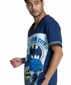 Cherokee Clearance Men's Gotham City™ Print Scrub Top -Cherokee Shop 3 ck tf702 printclearance 650 1