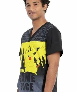Cherokee Clearance Men's Game Face Print Scrub Top -Cherokee Shop 3 ck tf704 printclearance 650