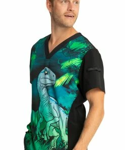Cherokee Clearance Men's Jungle Nights Print Scrub Top -Cherokee Shop 3 ck tf708 printclearance 650 3