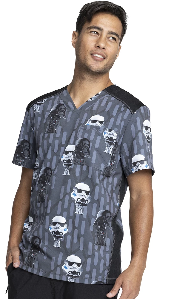 Cherokee Clearance Men's Chibi Empire Print Scrub Top 5 Cherokee Clearance Men's Chibi Empire Print Scrub Top - Image 3