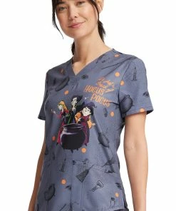 Cherokee Women's Hocus Pocus Print Scrub Top -Cherokee Shop 3 ck tf736 print 650 1