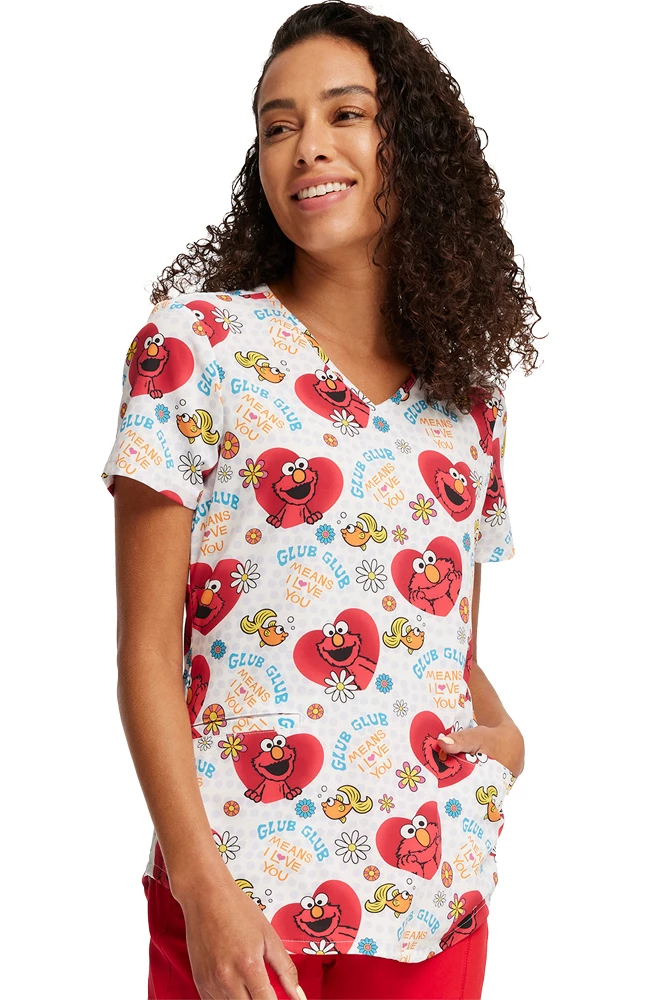Cherokee Women's Glub Glub Print Scrub Top 5 Cherokee Women's Glub Glub Print Scrub Top - Image 3