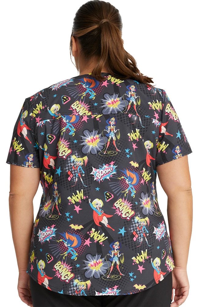 Cherokee Clearance Women's Girls Have The Power Print Scrub Top 5 Cherokee Clearance Women's Girls Have The Power Print Scrub Top - Image 3