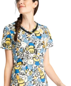 Cherokee Clearance Women's Love Makes Me Happy Print Scrub Top 8 Cherokee Clearance Women's Love Makes Me Happy Print Scrub Top -Cherokee Shop 3 ck tf769 printclearance 650