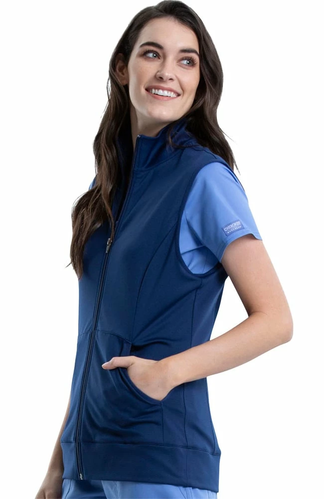 Cherokee Workwear Women's Knit Solid Scrub Vest 5 Cherokee Workwear Women's Knit Solid Scrub Vest - Image 3