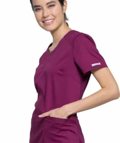 Cherokee Workwear Women's Crew Neck Solid Scrub Top -Cherokee Shop 3 ck ww602 650