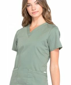 Cherokee Workwear Clearance Women's V-Neck Solid Scrub Top -Cherokee Shop 3 ck ww665 clearance 650