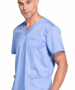 Cherokee Workwear Clearance Men's V-Neck Utility Solid Scrub Top -Cherokee Shop 3 ck ww670 clearance 650